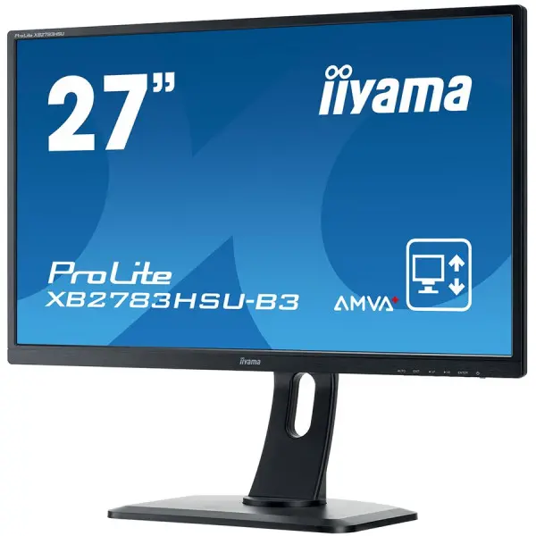IIYAMA Monitor  27'' 1920x1080, 4ms, AMVA+ panel, 13cm height adj. stand, Pivot, 300cdm2, VGA, DisplayPort, HDMI, Speakers,  USB-HUB ( XB278