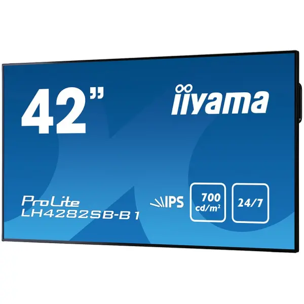 IIYAMA Monitor 42'' Super Slim, 1920x1080, IPS panel, 6,5mm bezel width, DP, DVI, 2xHDMI, Video, USB Media, Speakers, 700cdm˛, 1300:1 Static