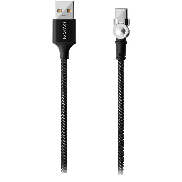 CANYON Rotating magnetic Type C charging cable (no data transfer), USB2.0, Power output 5V2A, OD 3.2mm, with Short-circuit protection, cabl