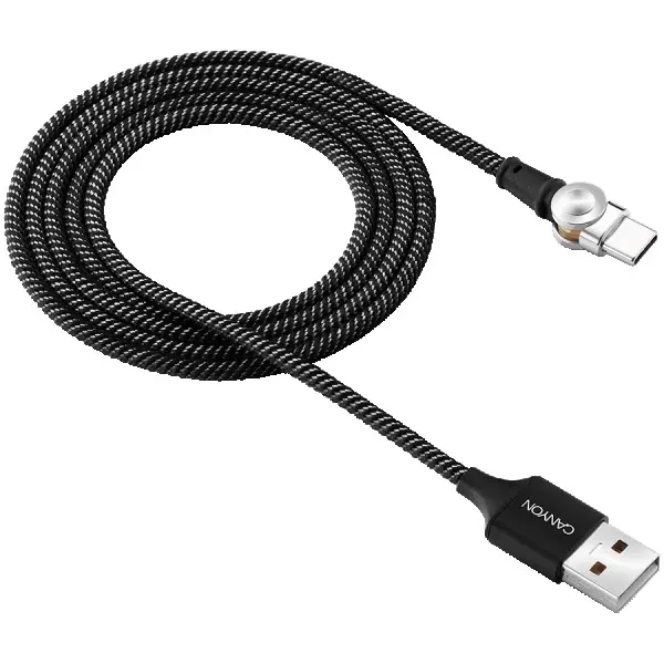 CANYON Rotating magnetic Type C charging cable (no data transfer), USB2.0, Power output 5V2A, OD 3.2mm, with Short-circuit protection, cabl