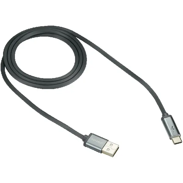 CANYON  Type C USB 2.0 standard cable with LED indicator, Power & Data output, 5V9V 2A, OD 3.8mm, PVC Jacket, 1m, drak grey, 0.03kg ( CNS-U