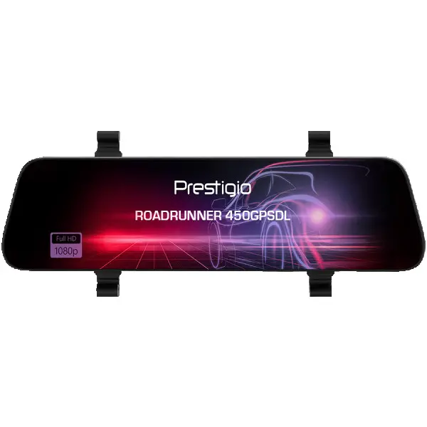Prestigio RoadRunner 450GPSDL, 9.66 IPS (1280x320) 2.5D curved touch display, Dual camera: front - FHD 1920x1080@30fps, HD 1280x720@30fps, 