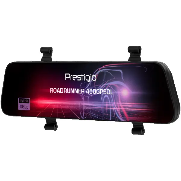 Prestigio RoadRunner 450GPSDL, 9.66 IPS (1280x320) 2.5D curved touch display, Dual camera: front - FHD 1920x1080@30fps, HD 1280x720@30fps, 