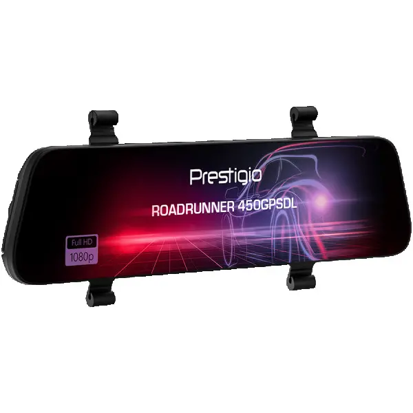 Prestigio RoadRunner 450GPSDL, 9.66 IPS (1280x320) 2.5D curved touch display, Dual camera: front - FHD 1920x1080@30fps, HD 1280x720@30fps, 