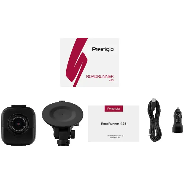 Prestigio RoadRunner 425, 2.0 LCD (960x240) display, FHD 1920x1080@30fps, HD 1280x720@30fps, GP5168, 2.0 MP CMOS GC2023 image sensor, 2 MP 