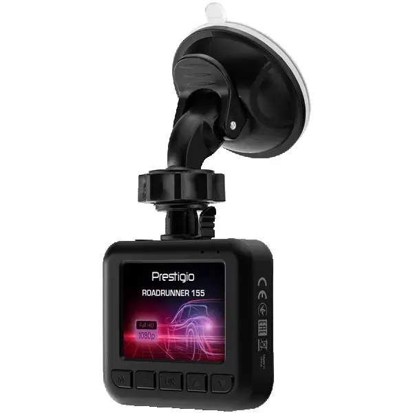 Prestigio RoadRunner 155, 2.0 LCD (320x240) display, FHD 1920x1080@30fps, HD 1280x720@30fps, Jieli AC5601, 2 MP CMOS GC2053 image sensor, 2