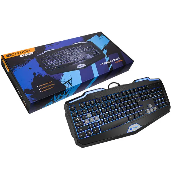 CANYON Gaming Keyboard CNS-SKB6 (Branded cable, USB, 104 illuminated keys, multimedia functions,), Black, Retail, Adriatic ( CNS-SKB6-AD ) 