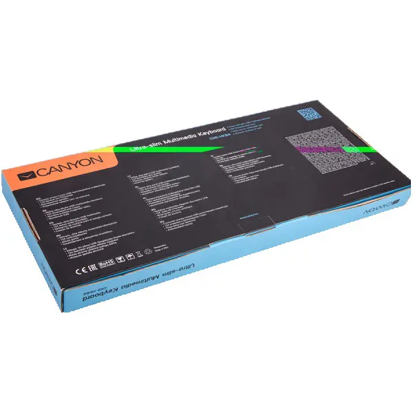 CANYON Keyboard CANYON CNS-HKB4 (Wired USB, Slim, with Multimedia functions, Aluminum finishing), US layout ( CNS-HKB4US ) 