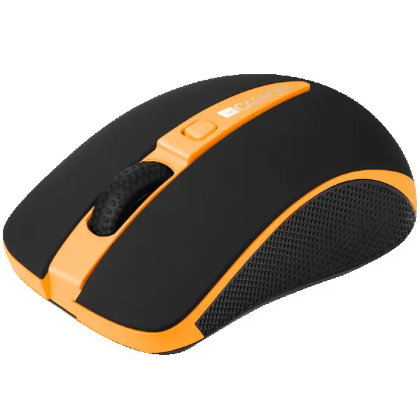 CANYON 2.4GHz wireless Optical  Mouse with 4 buttons, DPI 80012001600, automatic power saving), Orange, 103*46*36mm, 0.062kg ( CNS-CMSW6O )