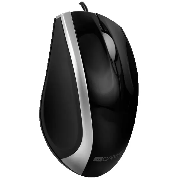 CANYON wired optical mouse with 3 buttons, DPI 1000, USB2.0, BlackSilver, cable length 1.2m, 107*71.5*39.8mm, 0.078kg ( CNR-MSO01NS ) 