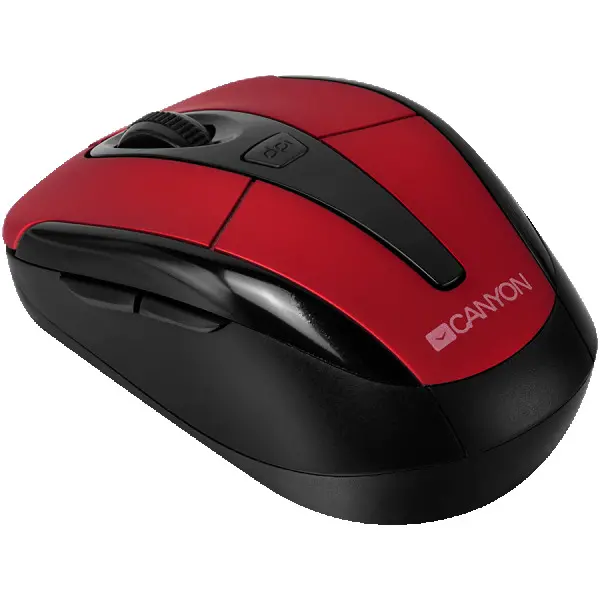 CANYON MSO-W6 2.4GHz wireless optical mouse with 6 buttons, DPI 80012001600, Red, 92*55*35mm, 0.054kg ( CNR-MSOW06R ) 