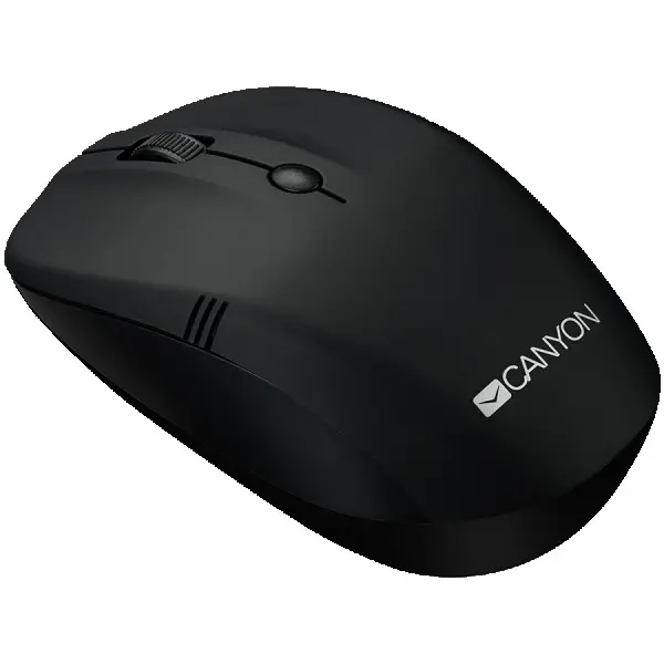 CANYON 2.4GHz wireless optical Mouse with 4 buttons, DPI 80012001600, rubber coating black, 115*50*38mm, 0.06kg ( CNE-CMSW03B ) 