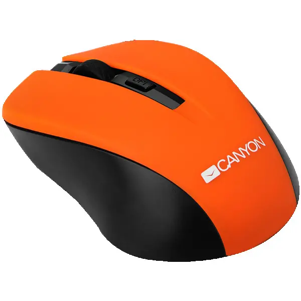 CANYON MW-1 2.4GHz wireless optical mouse with 4 buttons, DPI 80012001600, Orange, 103.5*69.5*35mm, 0.06kg ( CNE-CMSW1O ) 
