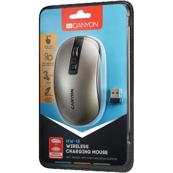 2.4GHz Wireless Rechargeable Mouse with Pixart sensor, 4keys, Silent switch for rightleft keys,DPI: 80012001600, Max. usage 50 hours for on