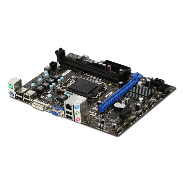 MSI Main Board Desktop  iH61 (S1155, DDR3, SATA II,PS2,USB 2.0,VGA,DVI,LAN,Audio Line-In,Audio Line-Out,Microphone-In) mATX Retail ( H61M-P