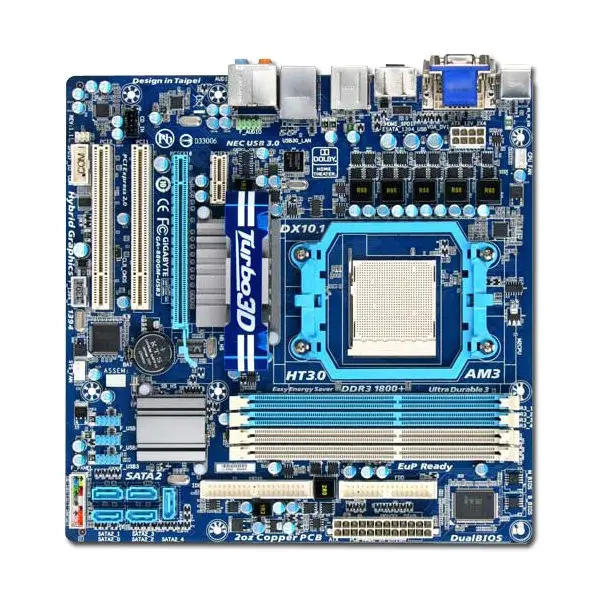 GIGABYTE Main Board Desktop AMD 880G (SAM3,DDR3,VGA,SATA II,LAN,USB 2.03.0,DVI,HDMI,Firewire) mATX Box ( GA-880GM-USB3 ) 