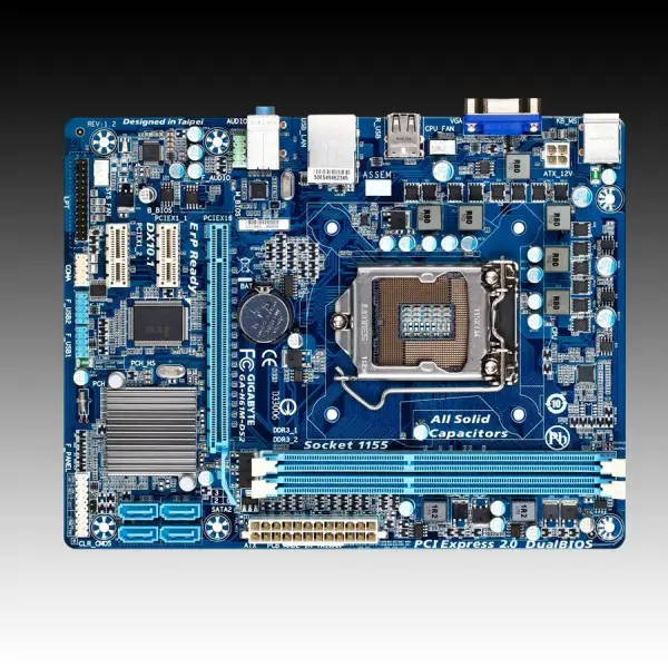 GIGABYTE Main Board Desktop INTEL iH61 (S1155,DDR3,VGA,SATA II,LAN,USB 2.0) mATX Box ( GA-H61M-DS2 ) 
