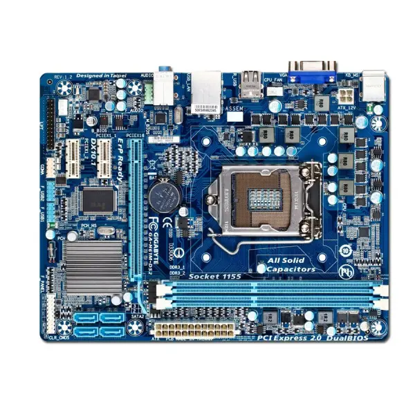 GIGABYTE Main Board Desktop INTEL iH61 (S1155,DDR3,VGA,SATA II,LAN,USB 2.0) mATX Box ( GA-H61M-DS2 ) 