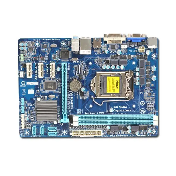 GIGABYTE Main Board Desktop  iH61 (S1155, DDR3, yes VGA, PS2,DVI,VGA,Audio Interface,SATA II,USB2.0,USB3.0) mATX Retail ( GA-H61MA-D2V ) 