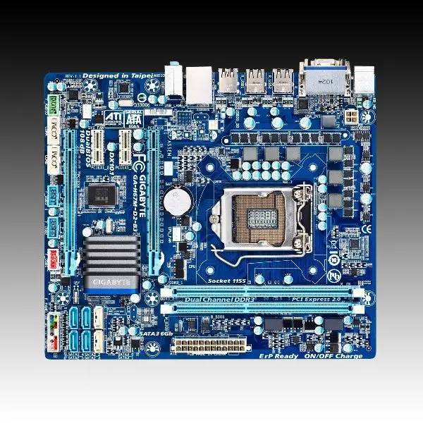 GIGABYTE Main Board Desktop INTEL H67 (S1155,DDR3,VGA,SATA IIIII,LAN,USB 2.0,DVI,HDMI) m-ATX Box ( GA-H67M-D2-B3 ) 