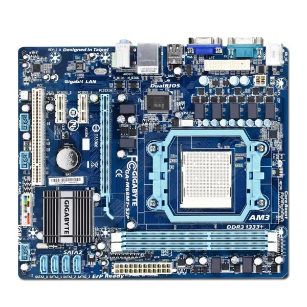 GIGABYTE Main Board Desktop GF 7025nForce 630a (SAM3,DDR3,VGA,SATA II,LAN,USB 2.0) m-ATX Box ( GA-M68MT-S2P ) 