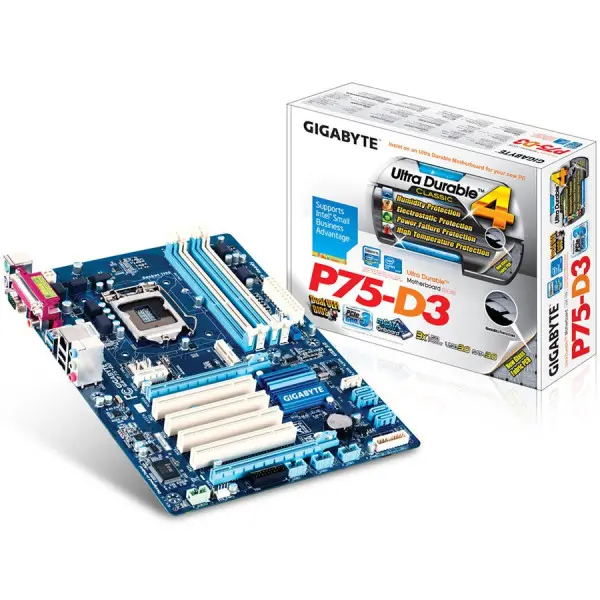GIGABYTE Main Board Desktop B75 Express Chipset (S1155, DDR3, SATA III, SATA II, USB3.0, USB2.0, PS2, LAN,Audio Line-In, Audio Line-Out, Mi