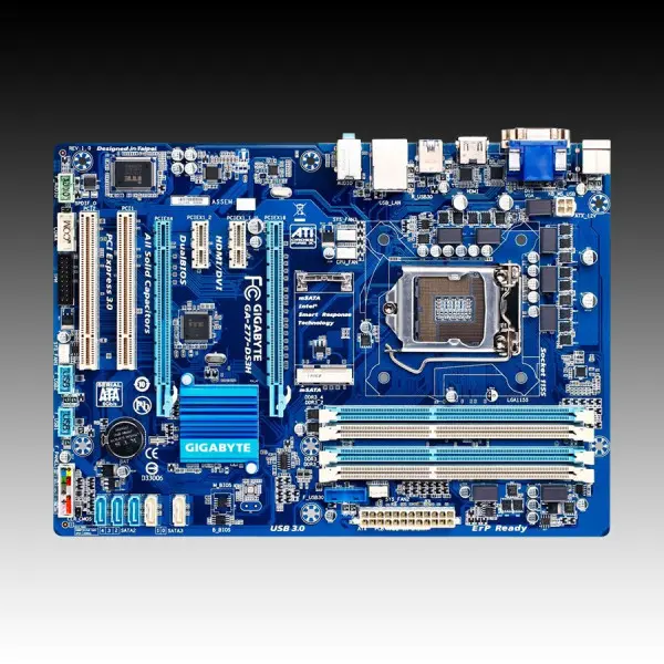 GIGABYTE Main Board Desktop  iZ77 (S1155, DDR3, yes VGA, VGA,DVI,PS2,HDMI,USB3.0,USB2.0,LAN,Audio Interface,SATA III,SATA II,SATA II) ATX R