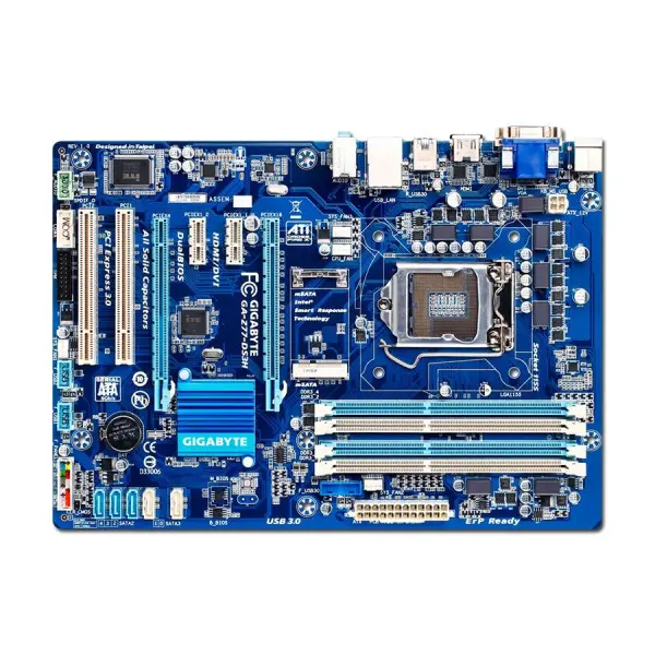 GIGABYTE Main Board Desktop  iZ77 (S1155, DDR3, yes VGA, VGA,DVI,PS2,HDMI,USB3.0,USB2.0,LAN,Audio Interface,SATA III,SATA II,SATA II) ATX R