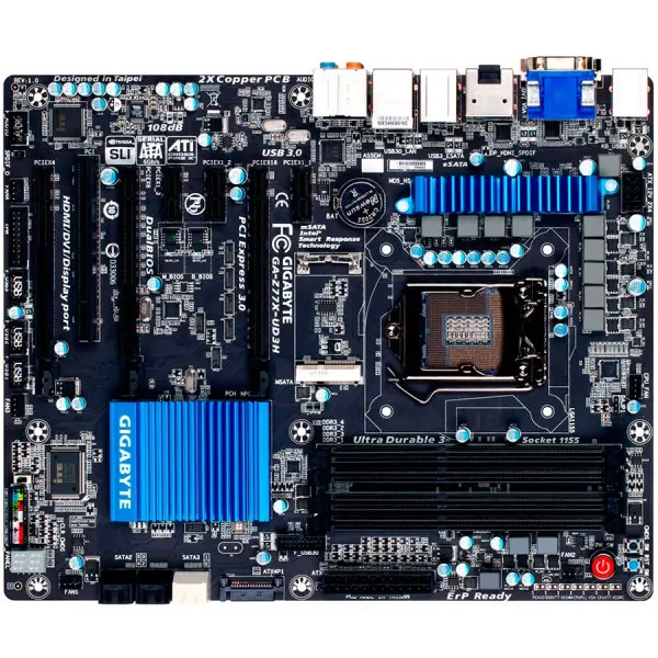 Gigabyte Z77X-UD3H soc.1155 Z77 DDR3 ATX 1xPCIe RAID USB3 SATA6 GL eSATA D-Sub DVI-D HDMI DP WIFI ( GA-Z77X-UD3H-WB_WIFI ) 