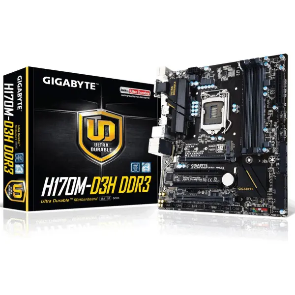 GIGABYTE Main Board Desktop INTEL H170 (Socket LGA1151,4xDDR3,DVIHDMIVGA,1xPCIEX161xPCIEX42xPCI,USB3.0USB2.0, 6xSATA III2xSATA Express1x M.
