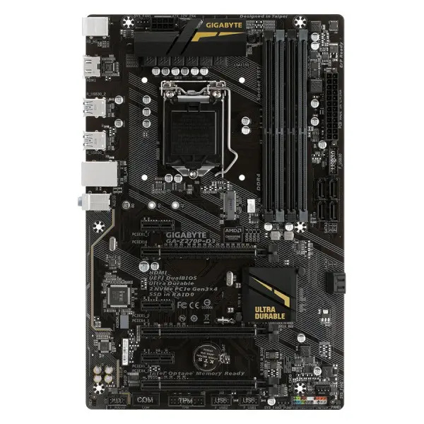 GIGABYTE Main Board Desktop Intel  Z270 (S1151, 4xDDR4, Realtek ALC887, 1x101001000 Mbit, 1xPCIEX16, 2xPCIEX4, 3xPCIEX1, 1xM.2, 6xSATA 6Gbs