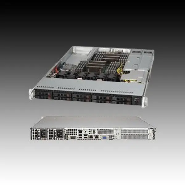 Server Barebone SUPERMICRO SuperServer 1027R-N3RF (Rack-Mountable, iC606 (S2011), Bus 8GTsec, DDR3 800MHz1066MHz1333MHz1600MHz, VGA, 3xLAN,