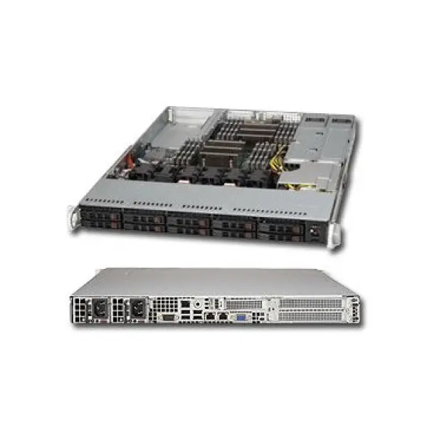 Server Barebone SUPERMICRO SuperServer 1027R-N3RF (Rack-Mountable, iC606 (S2011), Bus 8GTsec, DDR3 800MHz1066MHz1333MHz1600MHz, VGA, 3xLAN,