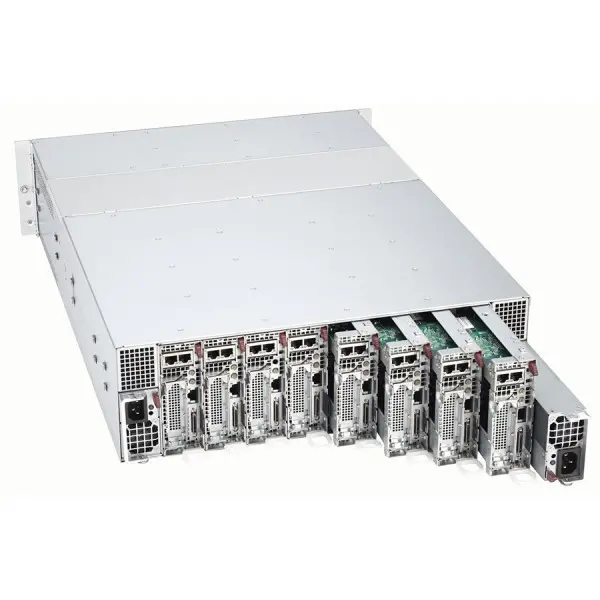 Supermicro SuperServer SYS-5037MC-H86RF, 3U, Single SKT, Intel C204 PCH chipset, 8x Node MicroCloud, Redundant PSU, IPMI - Black ( SYS-5037