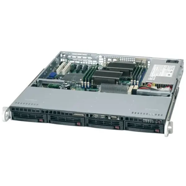 SUPERMICRO Server Platform SYS-6016T-MTHF, (incl. X8DTL-IF, SC813MTQ-600CB), (1U Rack-Mountable, i5500 2x(S1366), 6xDDR3 ECC Reg, 4xHDD 3.5