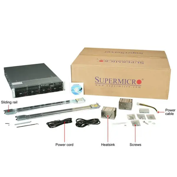 Server SUPERMICRO SuperServer 6027R-TRF (Rack-Mountable, iC602 (S2011), Bus 8GTsec, DDR3 800MHz1066MHz1333MHz1600MHz, 2xVGA, 2xLAN, Matrox 