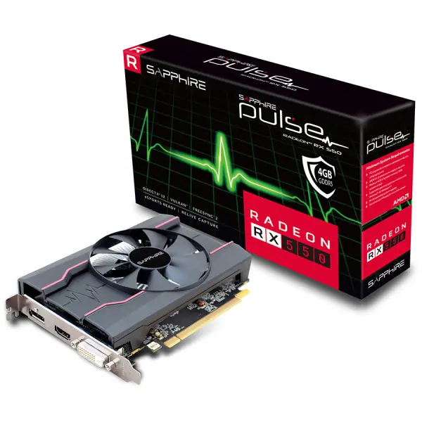 SAPPHIRE Video Card PULSE RADEON RX 550 4G GDDR5 HDMI  DVI-D  DP (UEFI) ( 11268-01-20G ) 