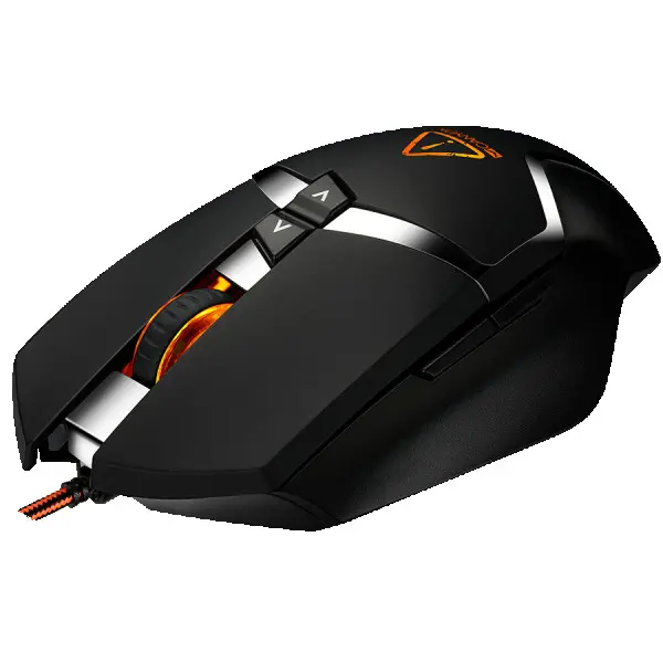 CANYON Wired gaming mouse programmable, Sunplus 189E2 IC sensor, DPI up to 4800 adjustable by software, Black rubber coating with chrome de