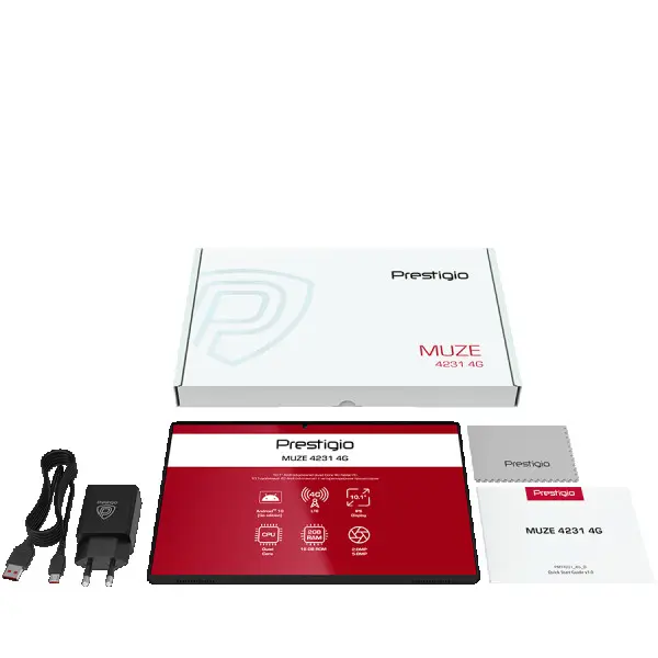 Prestigio Muze 4231 4G, 10.1''(1280*800) IPS, Android 10 (Go edition), up to 1.4GHz Quad Core Spreadtrum SC9832e CPU, 2GB + 16GB, BT 4.0, Wi