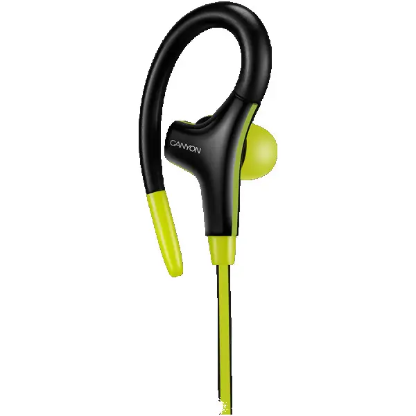 CANYON Stereo sport earphones with microphone, cable length 1.2m, Lime, 32*58*25mm, 0.017kg ( CNS-SEP2L ) 