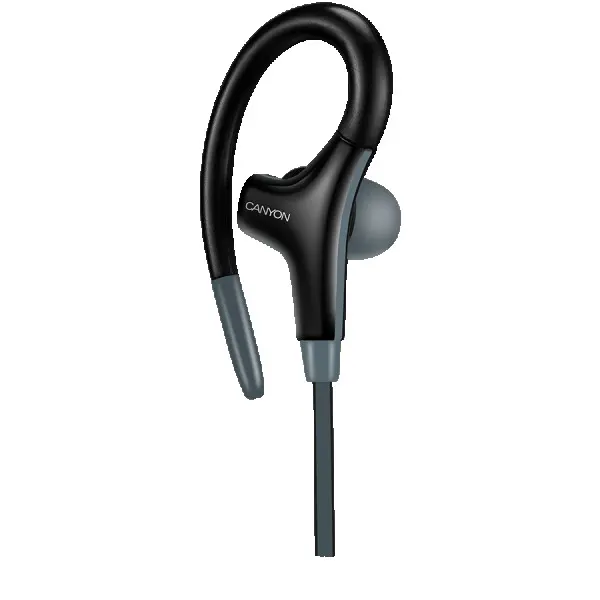 CANYON Stereo sport earphones with microphone, cable length 1.2m, Black, 32*58*25mm, 0.017kg ( CNS-SEP2B ) 