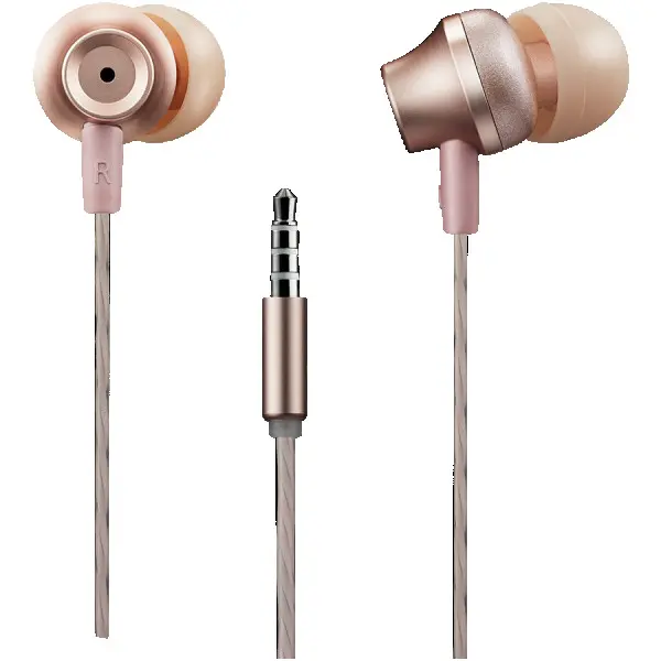 CANYON SEP-3 Stereo earphones with microphone, metallic shell, cable length 1.2m, Rose, 22*12.6mm, 0.012kg ( CNS-CEP3RO ) 
