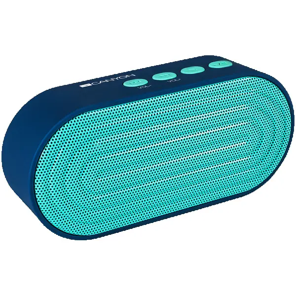 CANYON Portable Bluetooth V4.2+EDR stereo speaker with 3.5mm Aux, microSD card slot, USB  micro-USB port, bulit in 300mAh battery, Dark blu