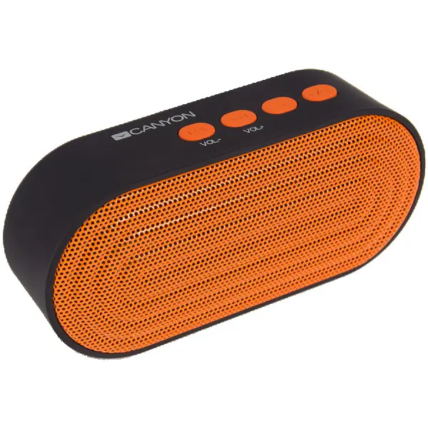 CANYON Portable Bluetooth V4.2+EDR stereo speaker with 3.5mm Aux, microSD card slot, USB  micro-USB port, bulit in 300mAh battery, Black or