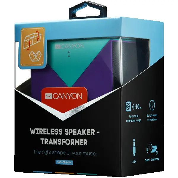 Transformer Bluetooth Speaker, BT V5.0, Jieli AC6925, 360 degree rotation, Built in microphone, TF card support, 3.5mm AUX, micro-USB port,