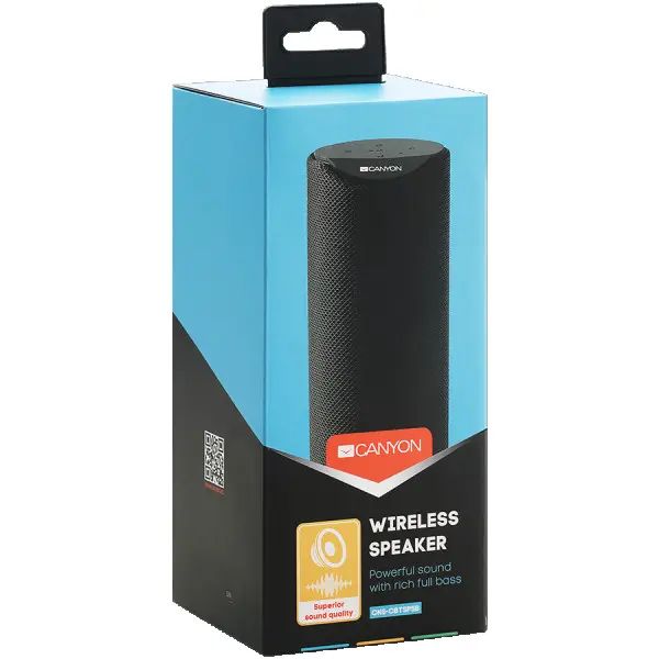 CANYON Bluetooth Speaker, BT V5.0, Jieli AC6925B, Built in microphone, TF card support, 3.5mm AUX, micro-USB port, 1200mAh polymer battery, (2)