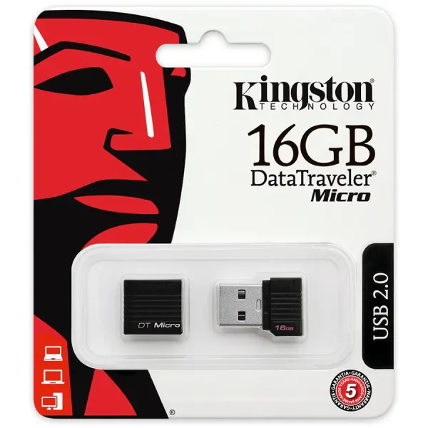 Kingston  16GB USB 2.0 DataTraveler Micro (Black), EAN: 740617200416 ( DTMCK16GB ) 