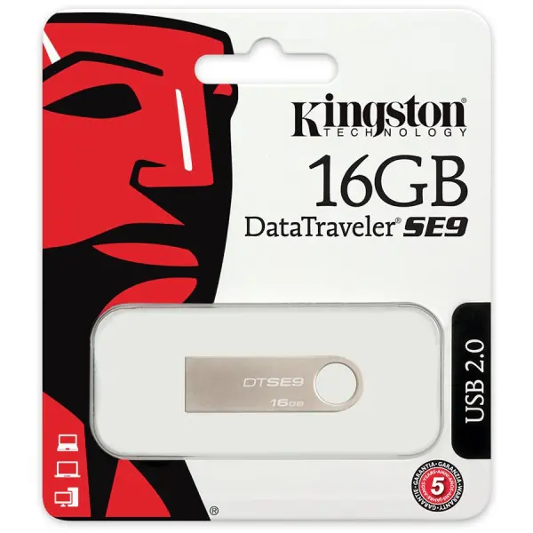 Kingston 16GB USB 2.0 DataTraveler SE9 (Metal casing) EAN: 740617198256 ( DTSE9H16GB ) 