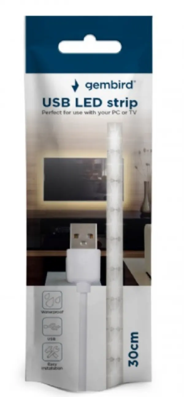 LED-SU-WW30-01 Gembird USB WHITE LED traka 30cm