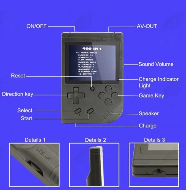 Retro mini video igra (400 games) crna 029004